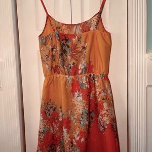 Light floral coral dress